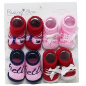 Wholesale - 4pk 0-12m GENERIC INFANT GIRLS BOOTIES C/P 96, UPC: 794434453005